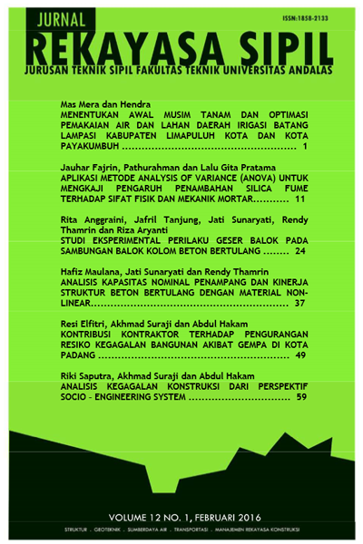 Jurnal Rekayasa Sipil - Unand - Vol.12(1) 2016