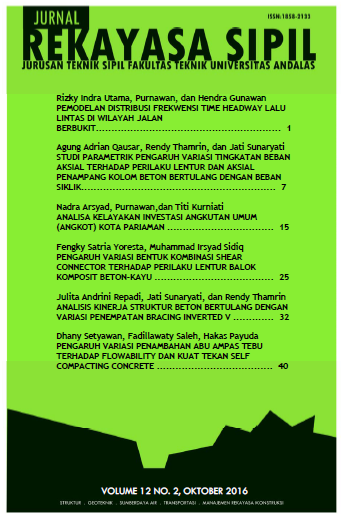 Jurnal Rekayasa Sipil - Unand - Vol.12(2) 2016